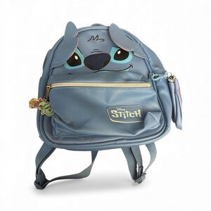 Disney Stitch Blue Kids Backpack with Gold Accents